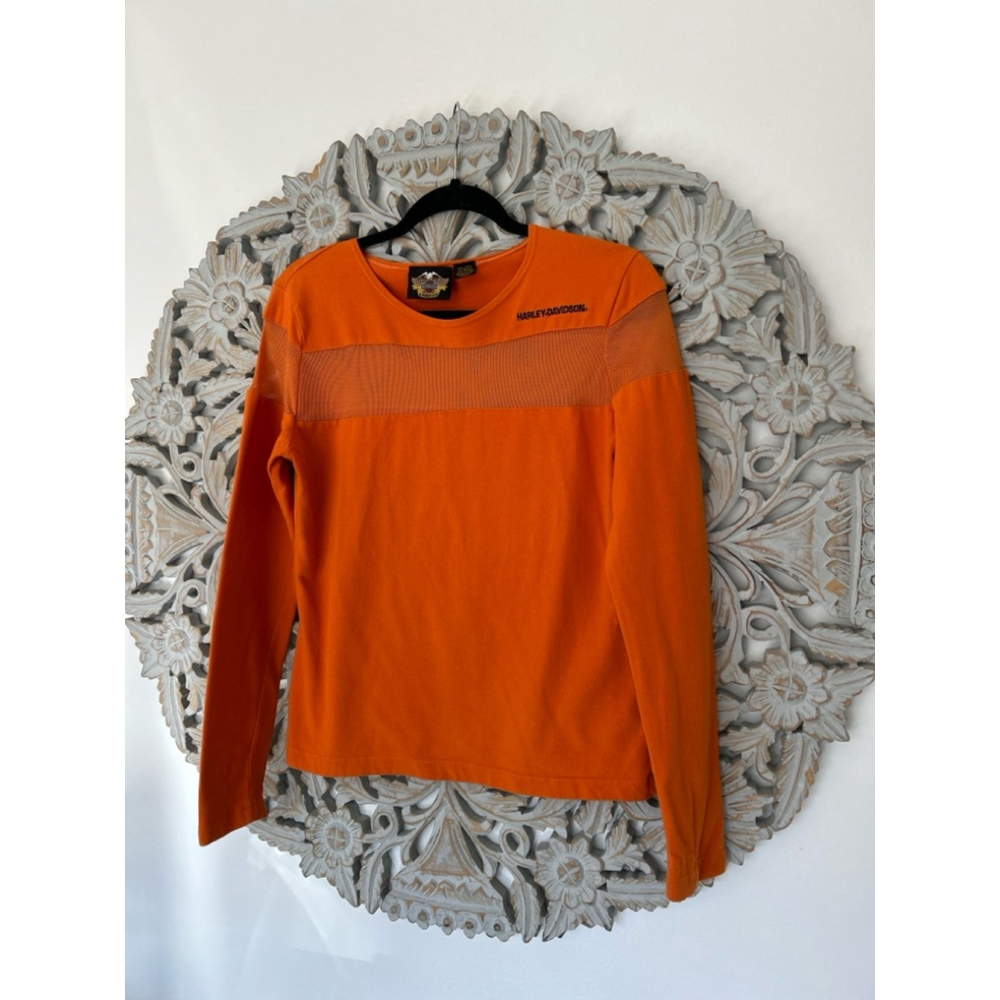 Harley-Davidson Women’s Long Sleeve T-Shirt – Large, Bold Orange